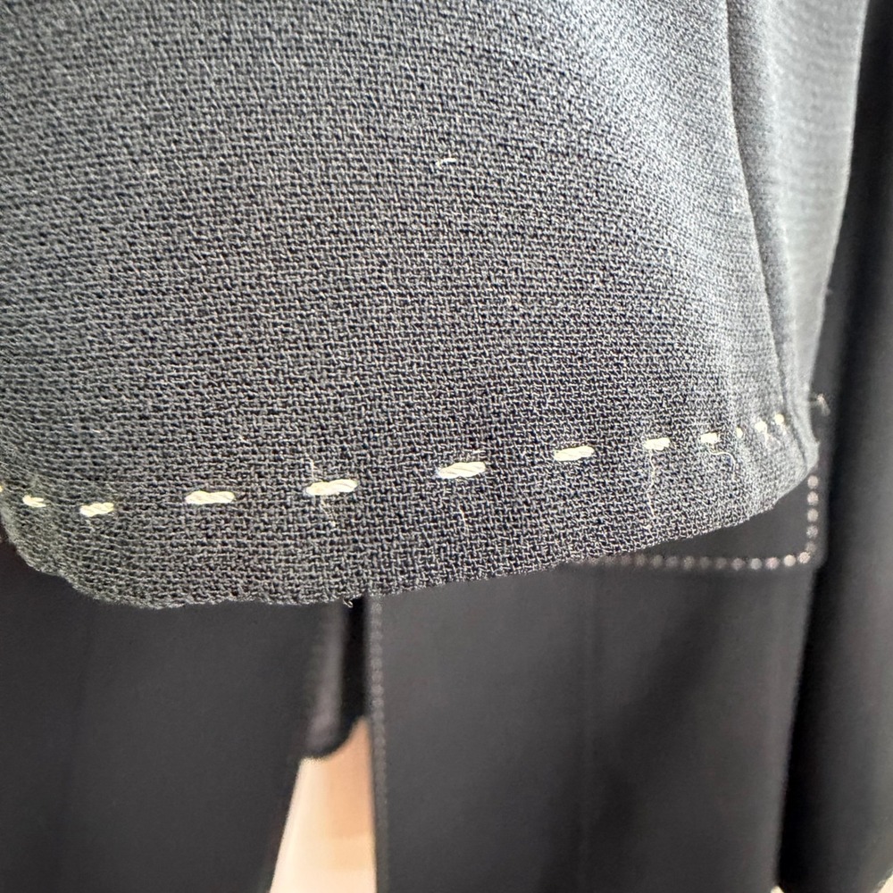 TAHARI ASL Black Blazer Jacket Womens 24W 3X‎ White Stitch NWOT - Picture 5 of 11